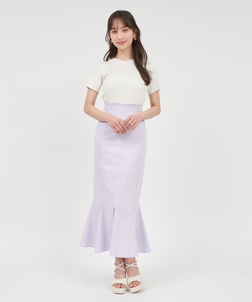 ROYAL PARTY(ロイヤルパーティー)の「ウォッシャブルコンパクト半袖ニットトップス(ニット/セーター・レディース・グレー/レッド/ブラック/マルチ/オフホワイト・FREE)」の10枚目の写真