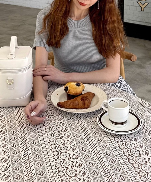 ROYAL PARTY(ロイヤルパーティー)の「ウォッシャブルコンパクト半袖ニットトップス(ニット/セーター・レディース・グレー/レッド/ブラック/マルチ/オフホワイト・FREE)」の18枚目の写真