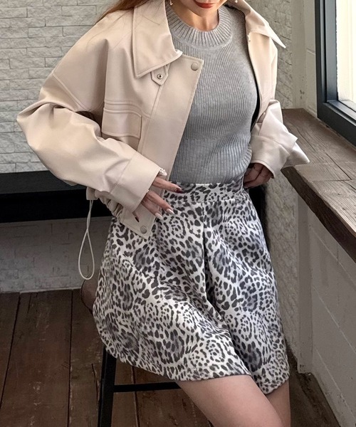 ROYAL PARTY(ロイヤルパーティー)の「ウォッシャブルコンパクト半袖ニットトップス(ニット/セーター・レディース・グレー/レッド/ブラック/マルチ/オフホワイト・FREE)」の19枚目の写真