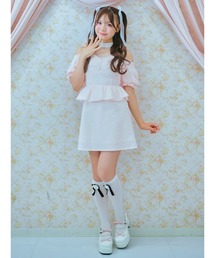 ミーロワール ローズモチーフプリンセスカットワンピース オフホワイト 期間限定30％OFF! ローズモチーフプリンセスカットワンピース