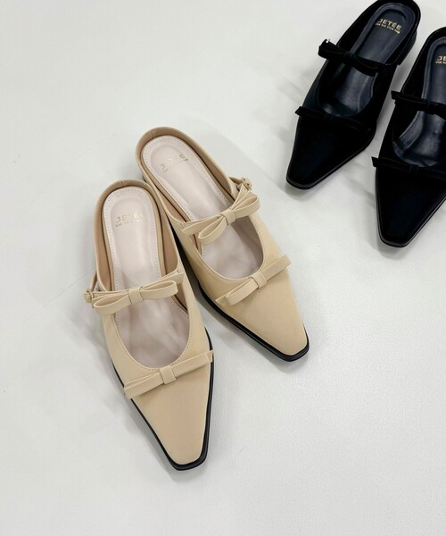 JETEE（ジュテ）の「【JETEE/ジュテ】リボンスライドサンダル（サンダル・レディース・ベージュ/ブラック・L/M）」の21枚目の写真