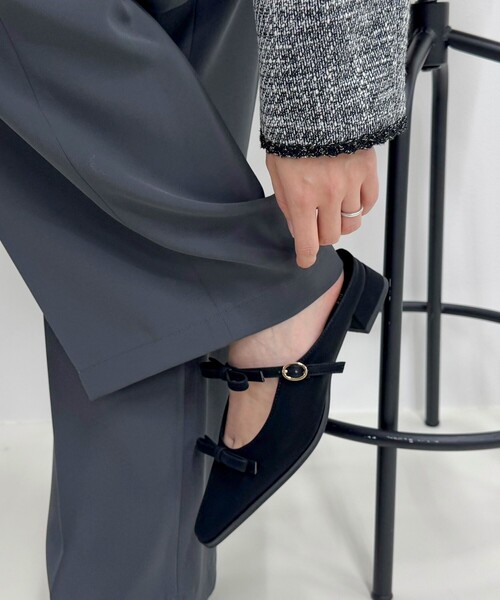 JETEE（ジュテ）の「【JETEE/ジュテ】リボンスライドサンダル（サンダル・レディース・ベージュ/ブラック・L/M）」の3枚目の写真