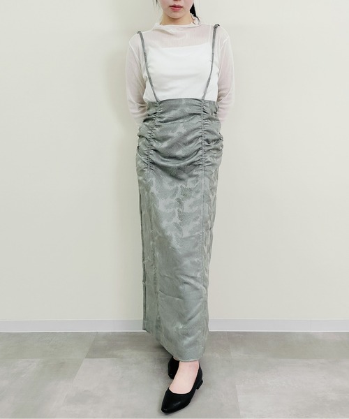 Virca（ヴィルカ）の「ジャガードシャーリングスカート（スカート・レディース・グレー/アイボリー/ブラック・38）」の4枚目の写真