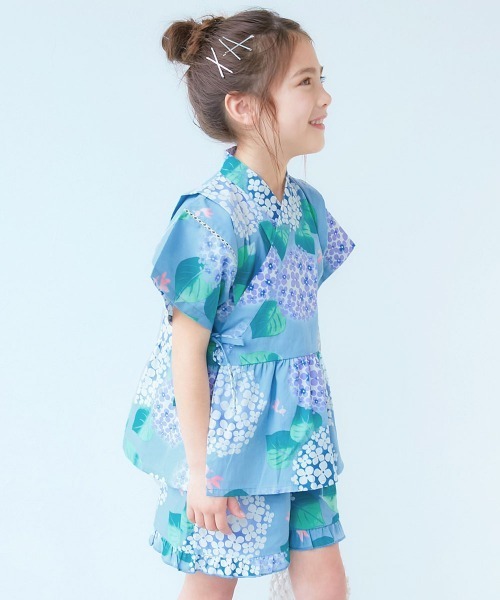 devirock(デビロック)の「えらべるデザイン ペプラム ガールズ甚平(浴衣・キッズ・ピンク系その他/ブルー系その他2/ブルー系その他3/ブルー系その他/ピンク系その他2/パープル系その他/ホワイト系その他・90cm/100cm/110cm/120cm/130cm/140cm/150cm/160cm)」の3枚目の写真