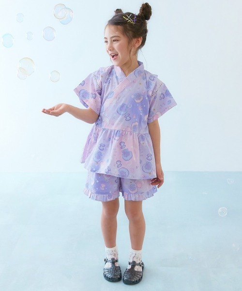 devirock(デビロック)の「えらべるデザイン ペプラム ガールズ甚平(浴衣・キッズ・ピンク系その他/ブルー系その他2/ブルー系その他3/ブルー系その他/ピンク系その他2/パープル系その他/ホワイト系その他・90cm/100cm/110cm/120cm/130cm/140cm/150cm/160cm)」の9枚目の写真