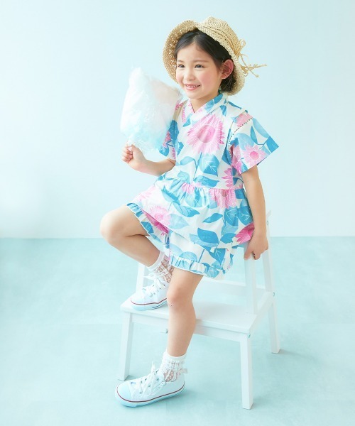 devirock(デビロック)の「えらべるデザイン ペプラム ガールズ甚平(浴衣・キッズ・ピンク系その他/ブルー系その他2/ブルー系その他3/ブルー系その他/ピンク系その他2/パープル系その他/ホワイト系その他・90cm/100cm/110cm/120cm/130cm/140cm/150cm/160cm)」の10枚目の写真