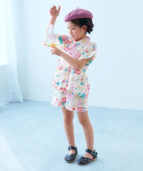 devirock(デビロック)の「えらべるデザイン ペプラム ガールズ甚平(浴衣・キッズ・ピンク系その他/ブルー系その他2/ブルー系その他3/ブルー系その他/ピンク系その他2/パープル系その他/ホワイト系その他・90cm/100cm/110cm/120cm/130cm/140cm/150cm/160cm)」の12枚目の写真