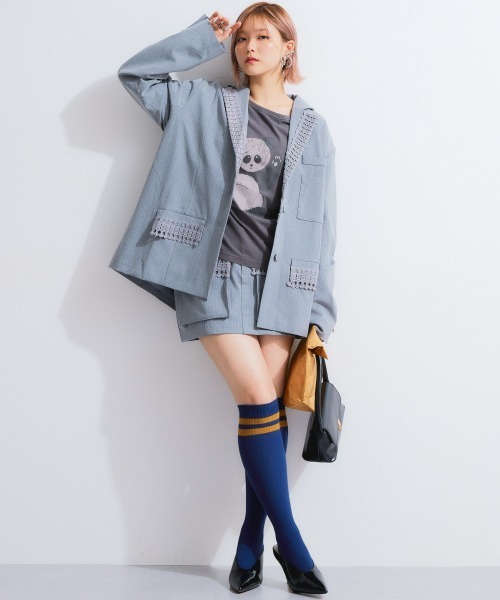 TTOL(トール)の「ピグメント染アニマルプリントTシャツ(Tシャツ/カットソー・レディース・チャコールグレー/アイボリー・M/L/LL)」の21枚目の写真