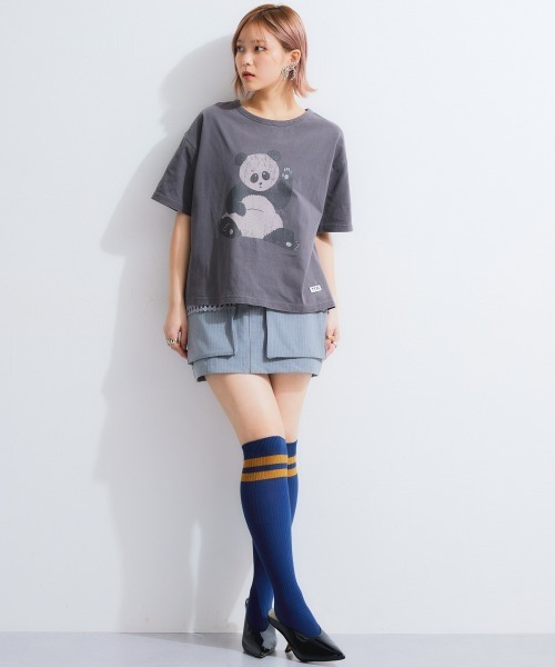 TTOL(トール)の「ピグメント染アニマルプリントTシャツ(Tシャツ/カットソー・レディース・チャコールグレー/アイボリー・M/L/LL)」の20枚目の写真