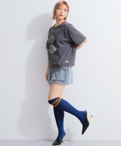 TTOL(トール)の「ピグメント染アニマルプリントTシャツ(Tシャツ/カットソー・レディース・チャコールグレー/アイボリー・M/L/LL)」の19枚目の写真