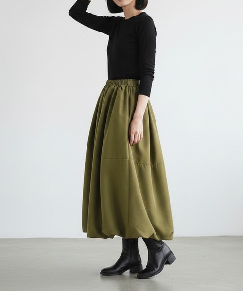 maison de LATIR(メゾンドラティール)の「夏に向けて着痩せ見えが叶う大人可愛い上品夏服。バルーンスカート(スカート・レディース・ブラック/カーキ/グレー/ホワイト・ONESIZE)」の4枚目の写真