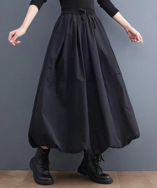 maison de LATIR(メゾンドラティール)の「夏に向けて着痩せ見えが叶う大人可愛い上品夏服。バルーンスカート(スカート・レディース・ブラック/カーキ/グレー/ホワイト・ONESIZE)」の5枚目の写真