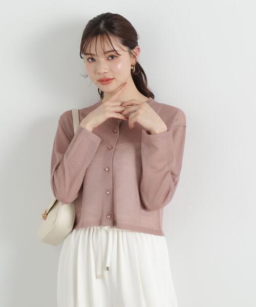 PROPORTION BODY DRESSING（プロポーションボディドレッシング）の「シアークルーネックカーディガン / 1215174401（カーディガン/ボレロ・レディース・ブラック/ホワイト/ブラウン/レッド・FREE）」の15枚目の写真