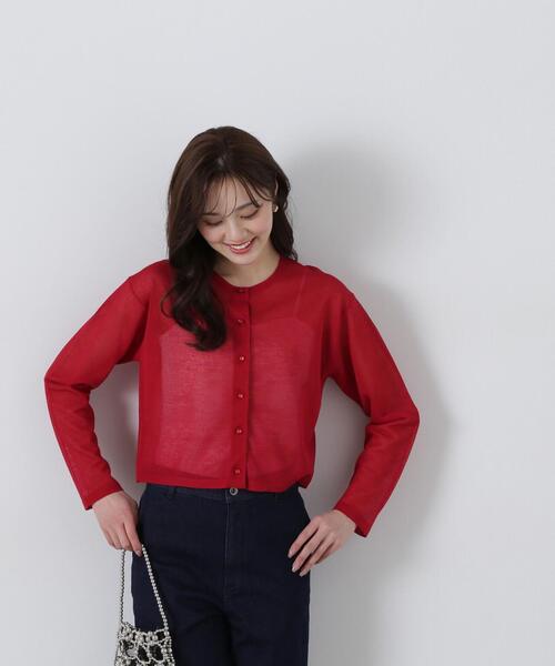 PROPORTION BODY DRESSING（プロポーションボディドレッシング）の「シアークルーネックカーディガン / 1215174401（カーディガン/ボレロ・レディース・ブラック/ホワイト/ブラウン/レッド・FREE）」の13枚目の写真