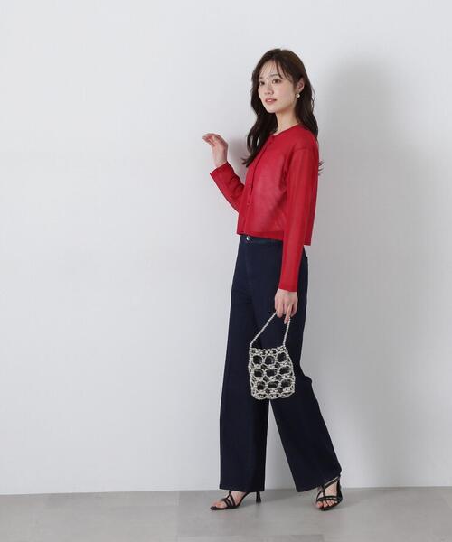 PROPORTION BODY DRESSING（プロポーションボディドレッシング）の「シアークルーネックカーディガン / 1215174401（カーディガン/ボレロ・レディース・ブラック/ホワイト/ブラウン/レッド・FREE）」の12枚目の写真