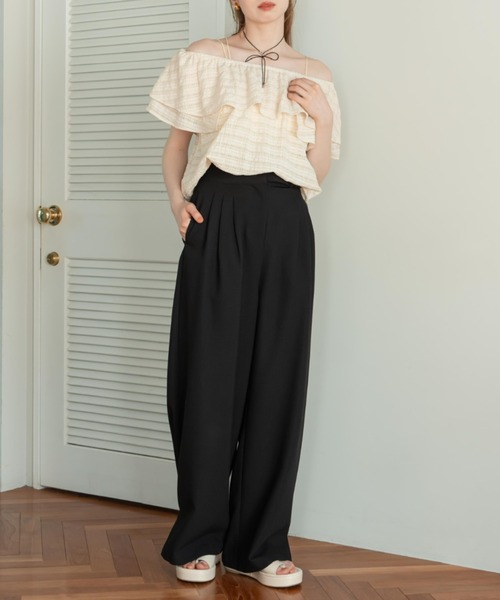 hinari（ヒナリ）の「シアーチェックフリルカラーブラウス（シャツ/ブラウス・レディース・アイボリー/ブラック・FREE）」の22枚目の写真