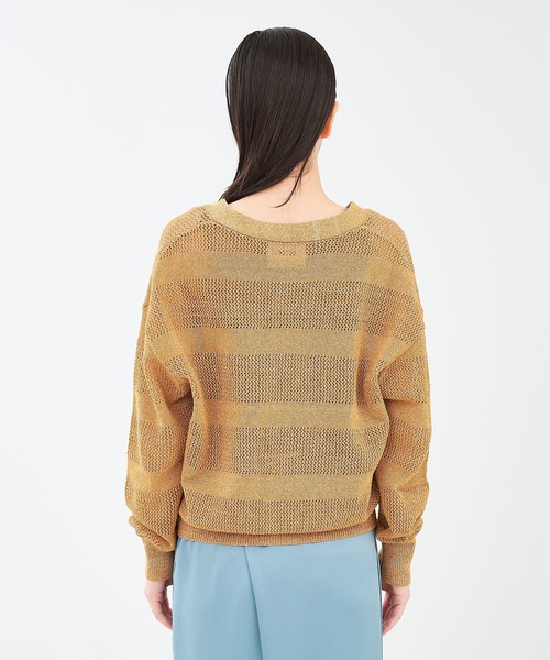 collex（コレックス）の「レーシーボーダーVネックカーディガン（カーディガン/ボレロ・レディース・ネイビー/キャメル/アイボリー・フリー）」の18枚目の写真