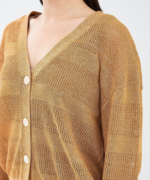 collex（コレックス）の「レーシーボーダーVネックカーディガン（カーディガン/ボレロ・レディース・ネイビー/キャメル/アイボリー・フリー）」の16枚目の写真