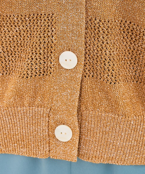 collex（コレックス）の「レーシーボーダーVネックカーディガン（カーディガン/ボレロ・レディース・ネイビー/キャメル/アイボリー・フリー）」の15枚目の写真