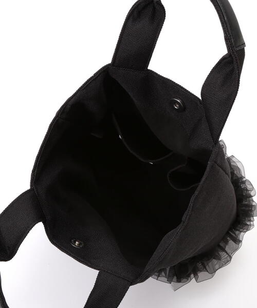 EDIT COLOGNE（エディットコロン）の「オーガンジーフリルトートバッグ（ショルダーバッグ・レディース・ブラック/ブラウン/ブラウン系その他・ﾌﾘ-）」の6枚目の写真