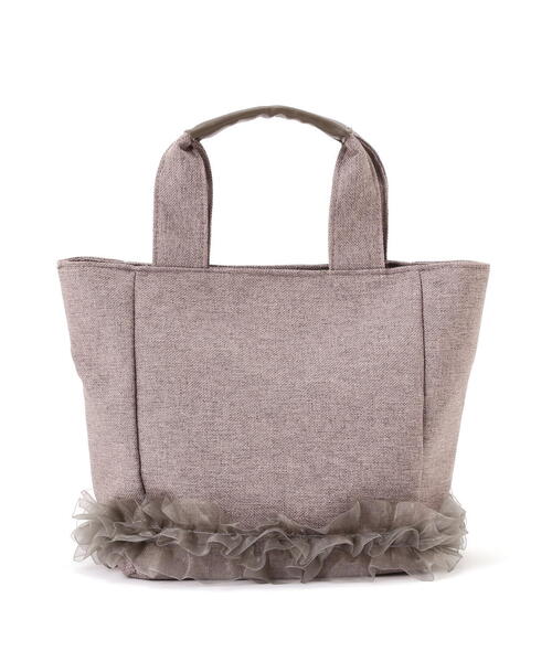 EDIT COLOGNE（エディットコロン）の「オーガンジーフリルトートバッグ（ショルダーバッグ・レディース・ブラック/ブラウン/ブラウン系その他・ﾌﾘ-）」の5枚目の写真