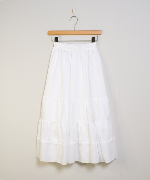 shopnikoniko（ショップニコニコ）の「ロングスカート 白 黒 フリル ティアード ロング ボリューム スカート（スカート・レディース・ホワイト/ブラック・フリー）」の18枚目の写真