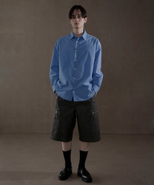 LUCY（ルーシー）の「LUCY/ブロードルーズシャツ（シャツ/ブラウス・メンズ・ホワイト/ブルー・LARGE/MEDIUM）」の3枚目の写真