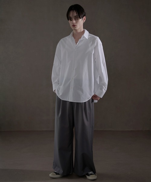 LUCY（ルーシー）の「LUCY/ブロードルーズシャツ（シャツ/ブラウス・メンズ・ホワイト/ブルー・LARGE/MEDIUM）」の4枚目の写真