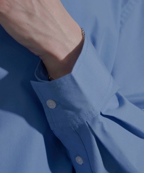 LUCY（ルーシー）の「LUCY/ブロードルーズシャツ（シャツ/ブラウス・メンズ・ホワイト/ブルー・LARGE/MEDIUM）」の6枚目の写真