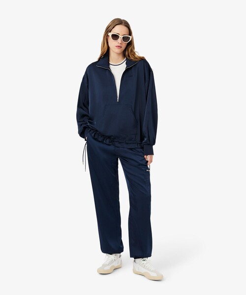 ニット セーター エンブレム刺繍 フレンチメイドメッシュニット半袖Tシャツ レディース LACOSTE ニット セーター エンブレム刺繍 フレンチメイド