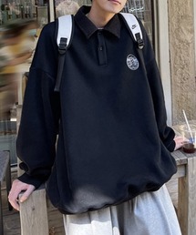 CERCA | 【NOWLE】ワンポイント ハーフボタン プルオーバー 裏起毛 ポロ スウェット(スウェット)