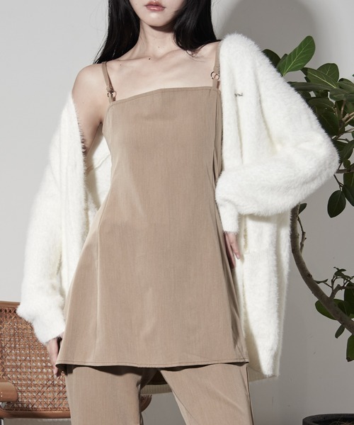 Y/lim（イリム）の「フレアキャミ　セットアップ対応（キャミソール・レディース・ブラック/ベージュ・M/S）」の2枚目の写真