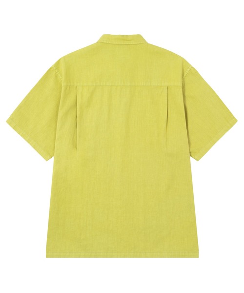 HUF : キャンプカラー半袖シャツ HUF(ハフ) / PIGMENT DYED CAMP SHIRT/半袖シャツ/L/コットン
