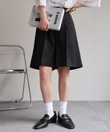 【セットアップ対応】リネンタッチセンタープレスショートパンツ / ハーフパンツ