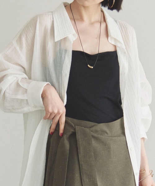 Doux archives（ドゥアルシーヴ）の「カップ付きキャミソール（キャミソール・レディース・キャメル/ブラック/オフホワイト・FREE）」の2枚目の写真