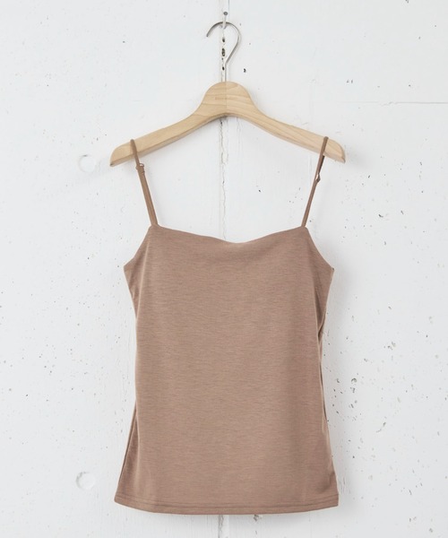 Doux archives（ドゥアルシーヴ）の「カップ付きキャミソール（キャミソール・レディース・キャメル/ブラック/オフホワイト・FREE）」の13枚目の写真