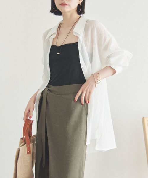 Doux archives（ドゥアルシーヴ）の「カップ付きキャミソール（キャミソール・レディース・キャメル/ブラック/オフホワイト・FREE）」の9枚目の写真