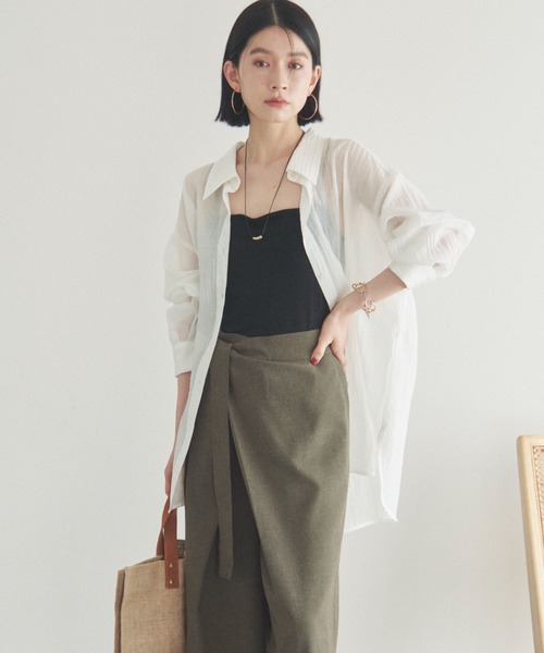 Doux archives（ドゥアルシーヴ）の「カップ付きキャミソール（キャミソール・レディース・キャメル/ブラック/オフホワイト・FREE）」の10枚目の写真