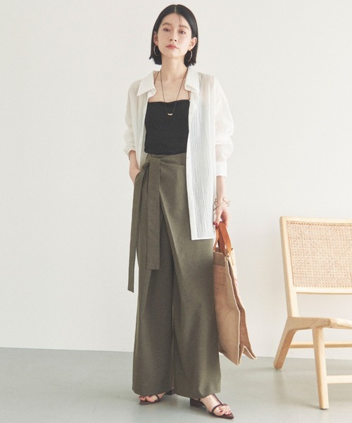 Doux archives（ドゥアルシーヴ）の「カップ付きキャミソール（キャミソール・レディース・キャメル/ブラック/オフホワイト・FREE）」の11枚目の写真