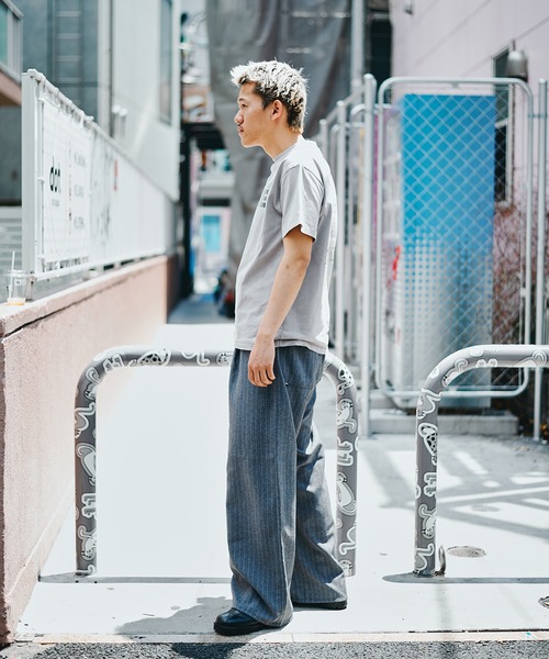 ORIGINAL) インバーテッドタックワイドスラックス (black