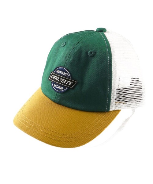 BRANSHES(ブランシェス)の「アップリケメッシュキャップ(キャップ・キッズ・グリーン/ベージュ・L/M)」の1枚目の写真