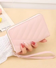 美品❣️ ピンク キルティング 二つ折り財布♪ 財布 レディース 二つ折 コンパクト ミニ財布 三つ折り PU