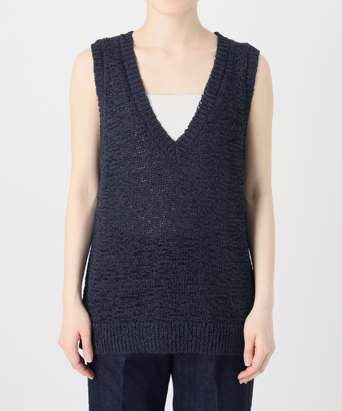 テープヤーンベスト 手洗い可 / テープヤーンVネックプルオーバー（ベスト）｜B.C STOCK