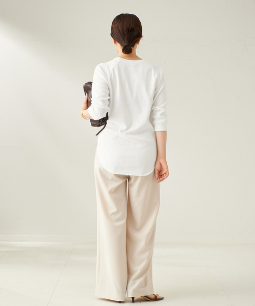 plage（プラージュ）の「premium フライス7bu Tシャツ（Tシャツ/カットソー・レディース・ブルー/ブラウン/ホワイト・FREE）」の11枚目の写真