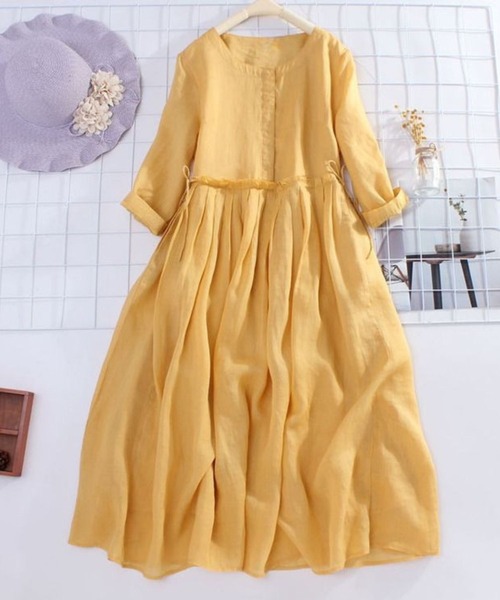 セール】ｳｴｽﾄﾀｯｸｷﾞｬｻﾞｰ七分袖ﾛﾝｸﾞﾜﾝﾋﾟｰｽ（ワンピース）｜CADBURY