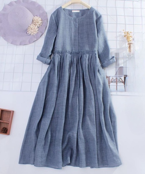 セール】ｳｴｽﾄﾀｯｸｷﾞｬｻﾞｰ七分袖ﾛﾝｸﾞﾜﾝﾋﾟｰｽ（ワンピース）｜CADBURY