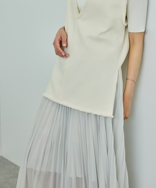 ROPE'(ロペ)の「【洗える】【WEB・一部店舗限定】サマーツイードオーバージレ(ベスト・レディース・ブラック系その他/ホワイト系その他5・FREE)」の4枚目の写真