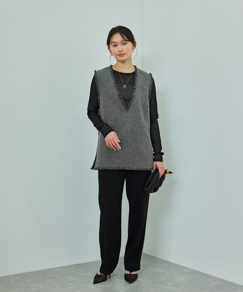 ROPE'(ロペ)の「【洗える】【WEB・一部店舗限定】サマーツイードオーバージレ(ベスト・レディース・ブラック系その他/ホワイト系その他5・FREE)」の7枚目の写真