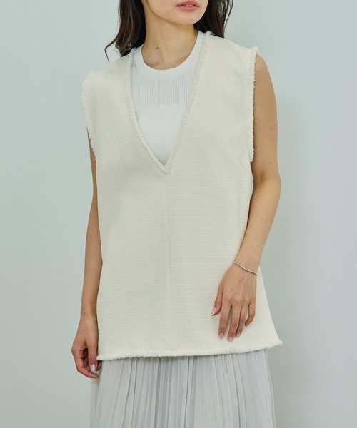 ROPE'(ロペ)の「【洗える】【WEB・一部店舗限定】サマーツイードオーバージレ(ベスト・レディース・ブラック系その他/ホワイト系その他5・FREE)」の15枚目の写真