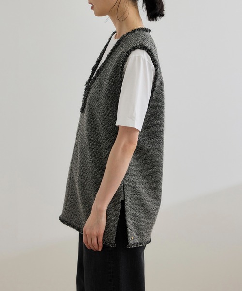 ROPE'(ロペ)の「【洗える】【WEB・一部店舗限定】サマーツイードオーバージレ(ベスト・レディース・ブラック系その他/ホワイト系その他5・FREE)」の21枚目の写真